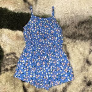 Little girl 12 to 18 months romper blue floral